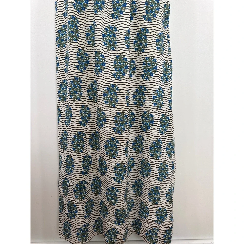 Tory Burch Shelbee Floral Printed 100% Silk Maxi Dress Size 6 Boho Beachy Vacay